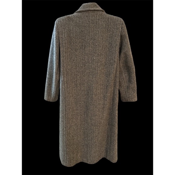 Vintage Size 10 Women's Long Black And White Tweed Coat By Ferncroft - Picture 5 of 5